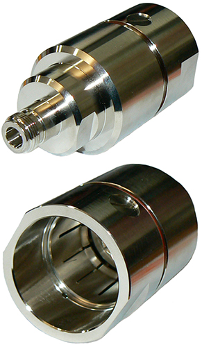 N-type female jack for 1-1/4″ corrugated cable – Plast 2000 connector glue required – WH ITEM